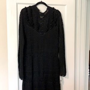 Black long sleeve net dress Ralph Lauren size L